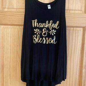 Old Navy Black and Gold Graphic Tank Top